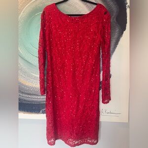 Elegant Red Lace Dress